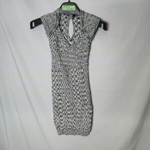 Guess by Marciano Form Fitting Dress Black And White Pattern Size XS